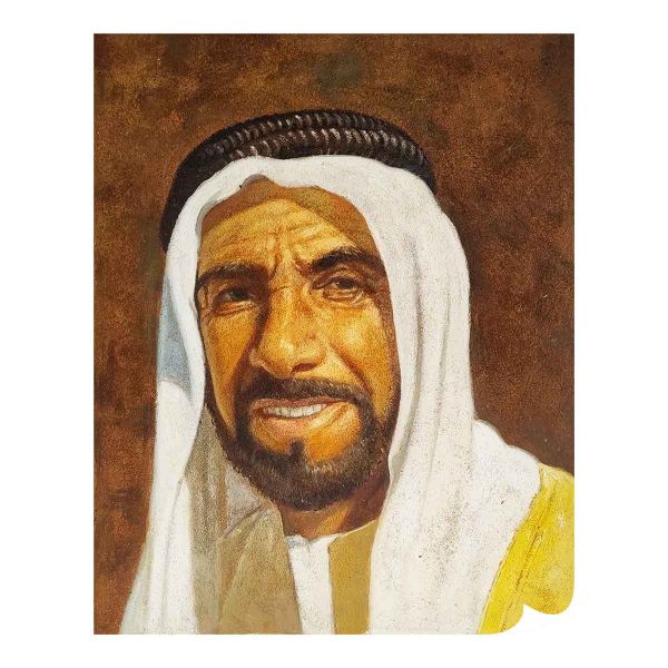 Oil Painting on Artisan Canvas 40x50 cm Sheikh Zayed Made in Italy