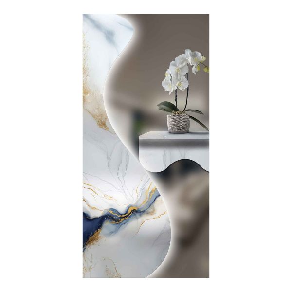 Consolle Spiegel LED Marmer Hars Wit Blauw Goud Made in Italy