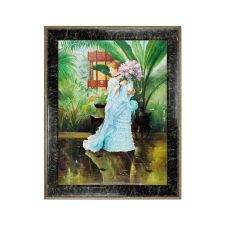 Oil on Canvas 30x40 cm In the Greenhouse Reproduction Manet Made in Italy