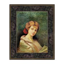 Oil Painting on Canvas 30x40 cm Woman by Greuze Handmade Made in Italy