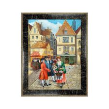 Oil Painting on Canvas 30x40 cm Urban Scene Eighteenth Century Made in Italy