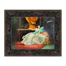 Oil Painting Table 30x40 cm Boudoir Scene 19th Century Handmade Made in Italy