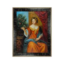 Allegory of Flora Frame Oil on Board 30x40 cm Oil Made in Italy