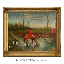 Handgeschilderd Olieverfschilderij op Doek 50x60 cm Oversteek van de Rivier Made in Italy