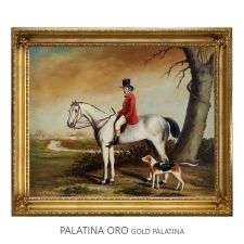 Handgeschilderd Olieverfschilderij op Doek 50x60 cm Een Grijze Paard Made in Italy