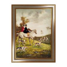 Hand-Painted Oil Canvas Frame 50x70 cm Gray Amazon Made in Italy