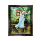 Olie op Doek 30x40 cm In de Serre Reproductie Manet Made in Italy