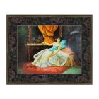 Quadro Olio Tavola 30x40 cm Scena Boudoir Ottocento Handgemaakt Made in Italy