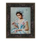 Quadro Olio op Tafel Dama met Letter Ottocento 30x40 cm Made in Italy