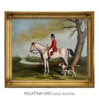 Handgeschilderd Olieverfschilderij op Doek 50x60 cm Ridder en Hound Made in Italy