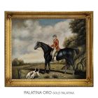 Handgeschilderd Olieverfschilderij op Doek 50x60 cm Ridder op Paard Made in Italy