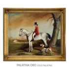 Hand-Painted Oil on Canvas Frame 50x60 cm A Gray Horse Made in Italy