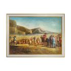 Hand-Painted Oil Painting on Canvas Frame 70x50 cm Historical Scene Made in Italy