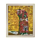 Hand-Painted Frame 50x60 cm Tribute The Kiss Klimt B3 Made in Italy