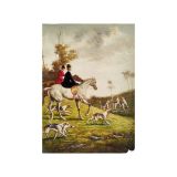 Hand-Painted Oil on Canvas 50x70 cm Vertical Amazon Hunt Made in Italy