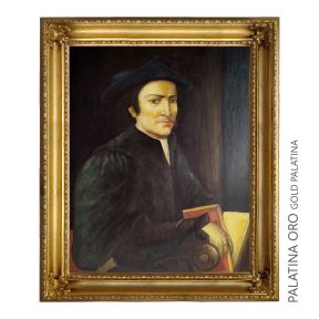 Handgeschilderd Olieverfschilderij op Doek 40x50 cm Man met Boek Made in Italy