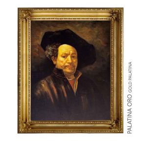 Handgeschilderd Olieverfschilderij op Doek 40x50 cm Rembrandt Seniel Made in Italy