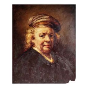 Olieverf op Ambachtelijk Doek 40x50 cm Man Hoed Made in Italy