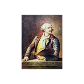 Hand-Painted Oil on Canvas 30x40 cm Portrait of Santerre Made in Italy