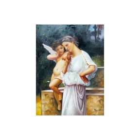 Hand-Painted Oil on Canvas 30x40 cm Friendship Made in Italy
