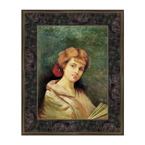 Quadro Olio op Tafel 30x40 cm Vrouw van Greuze Handgemaakt Made in Italy