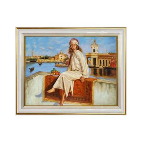 Olie op Tafel Jonge Emiro Gérôme 30x40 cm Met Lijst Made in Italy
