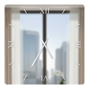 Wanduhr mit Spiegelglas Luxus Modernes Design Einrichtung Made in Italy