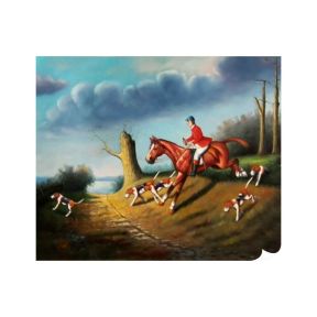 Olie op Doek Handgeschilderd 50x60 cm Sprong in het Bos Made in Italy