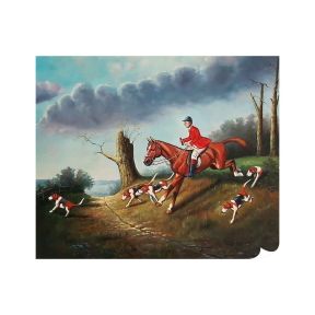 Olie op Doek Handgeschilderd 50x60 cm Dynamische Jacht Made in Italy