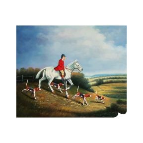 Olie op Doek Handgeschilderd 50x60 cm Elegante Ruiter Made in Italy