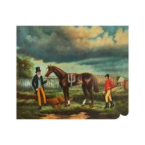 Handgeschilderde Olijfolie op Doek 50x60 cm Stal Scène Made in Italy