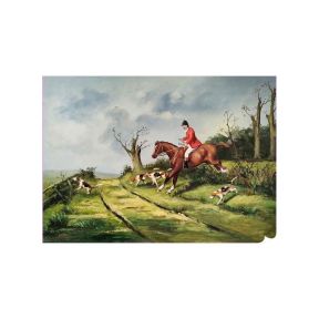 Hand-Painted Oil on Canvas 70x50 cm Horseman Made in Italy