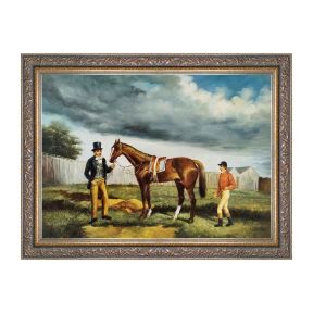 Hand-Painted Oil Painting on Canvas Frame 70x50 cm Horse Breed Made in Italy