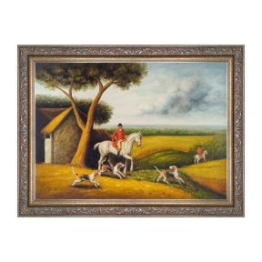 Hand-Painted Oil Painting on Canvas Frame 70x50 cm Gray Horse Made in Italy