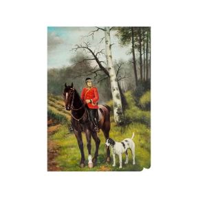 Hand-Painted Oil on Canvas 50x70 cm Hunter Portrait Made in Italy