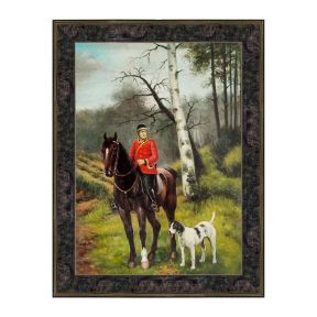Hand-Painted Oil Painting Canvas Frame 50x70 cm Hunter Jacket Made in Italy
