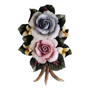 Bouchet in Porcelain Hand Painted 10x15 cm Capodimonte Style Made in Italy