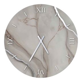 Silver Marble Effect Resin Wall Clock ORL 007 Made in Italy