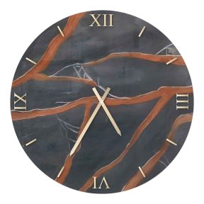 Gray and Brown Marble Resin Wall Clock ORL 016 Made in Italy