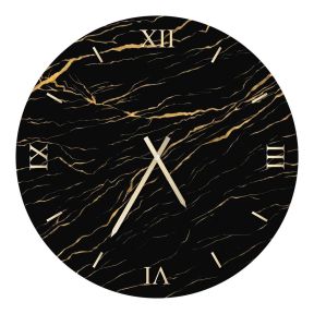 Black and Gold Resin Wall Clock ORL 022 Made in Italy