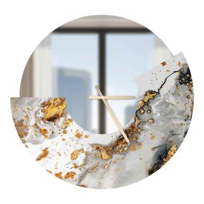 Handcrafted Clock 60x57 cm Marble 3 Mirror Made in Italy