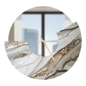 Handcrafted Clock 60x57 cm Marble 4 Mirror Made in Italy