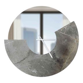 Handcrafted Clock 60x57 cm Marble 8 Mirror Made in Italy