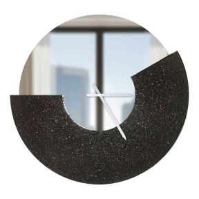 Handcrafted Clock 60x57 cm Delight Walnut Mirror Made in Italy