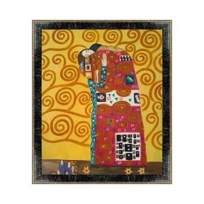 Hand-Painted Frame 50x60 cm Tribute The Kiss Klimt B2 Made in Italy