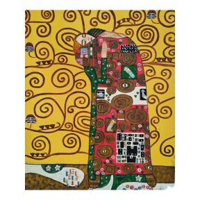 Hand Painted 50x60 cm Tribute The Kiss Klimt D3 Made in Italy