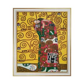 Hand-Painted Frame 50x60 cm Tribute The Kiss Klimt B3 Made in Italy