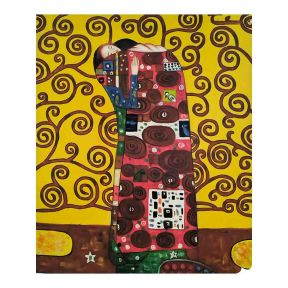 Hand-Painted 50x60 cm Tribute The Kiss Klimt D4 Made in Italy
