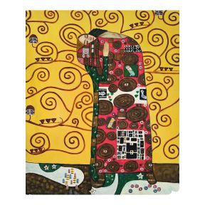 Hand-Painted 50x60 cm Tribute The Kiss Klimt D9 Made in Italy