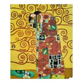 Hand Painted 50x60 cm Tribute The Kiss Klimt D10 Made in Italy